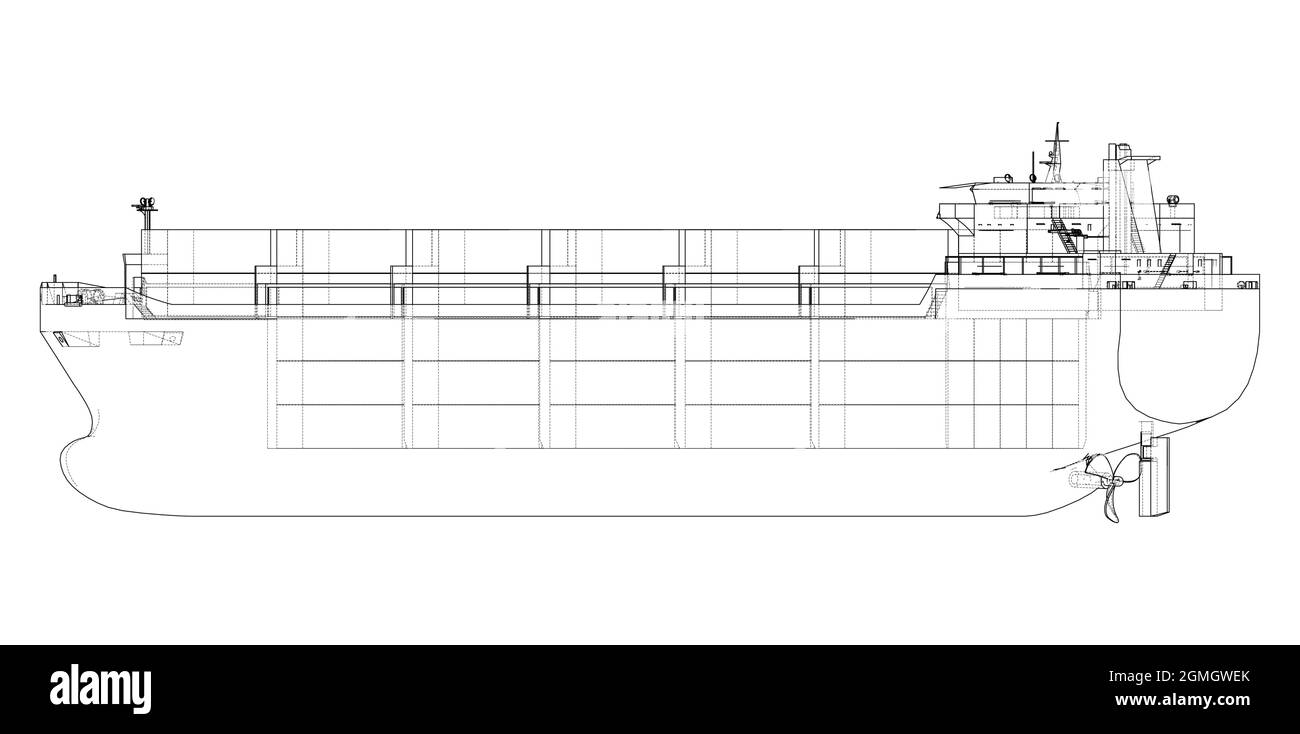 D'un cargo avec des conteneurs. Vector Illustration de Vecteur