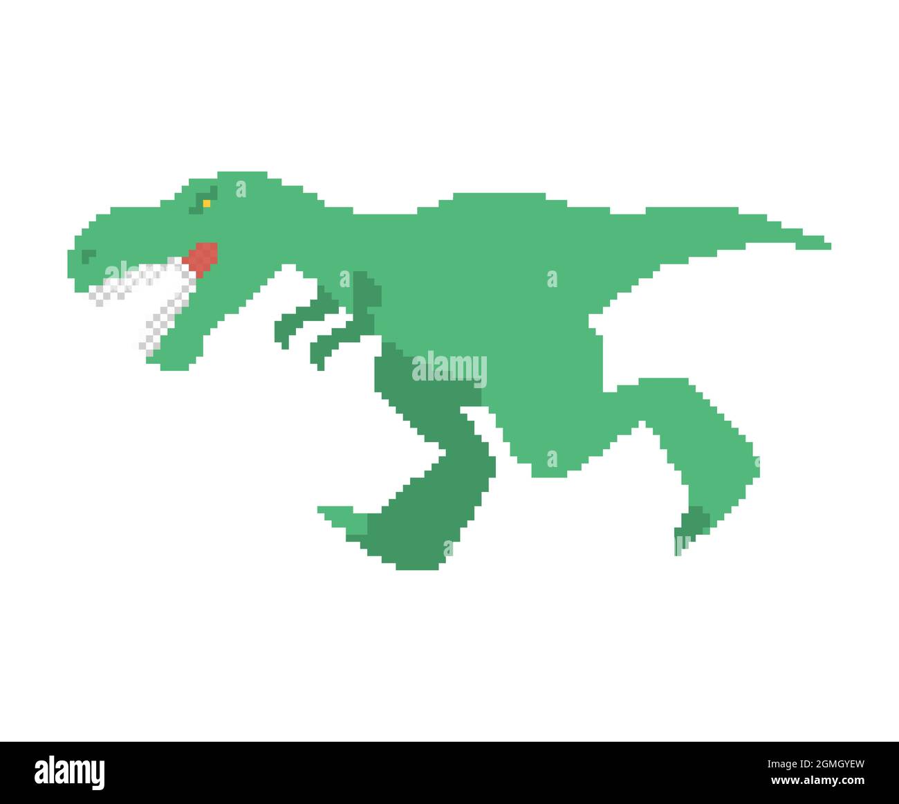 Dinosaure tyrannosaurus rex pixel art. Pixelated T-rex est un lézard prédateur. dino préhistorique 8 bits Illustration de Vecteur