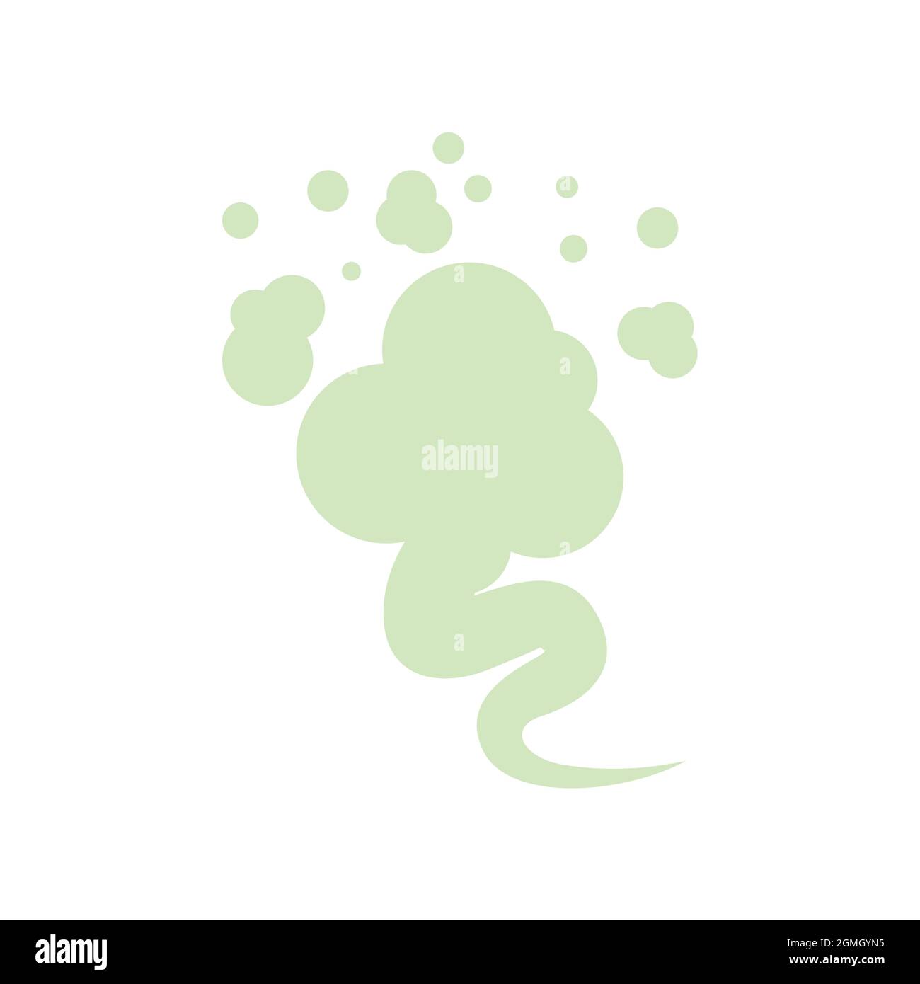 FART signe vert fumée gaz. Illustration du vecteur de symbole de Farting Illustration de Vecteur