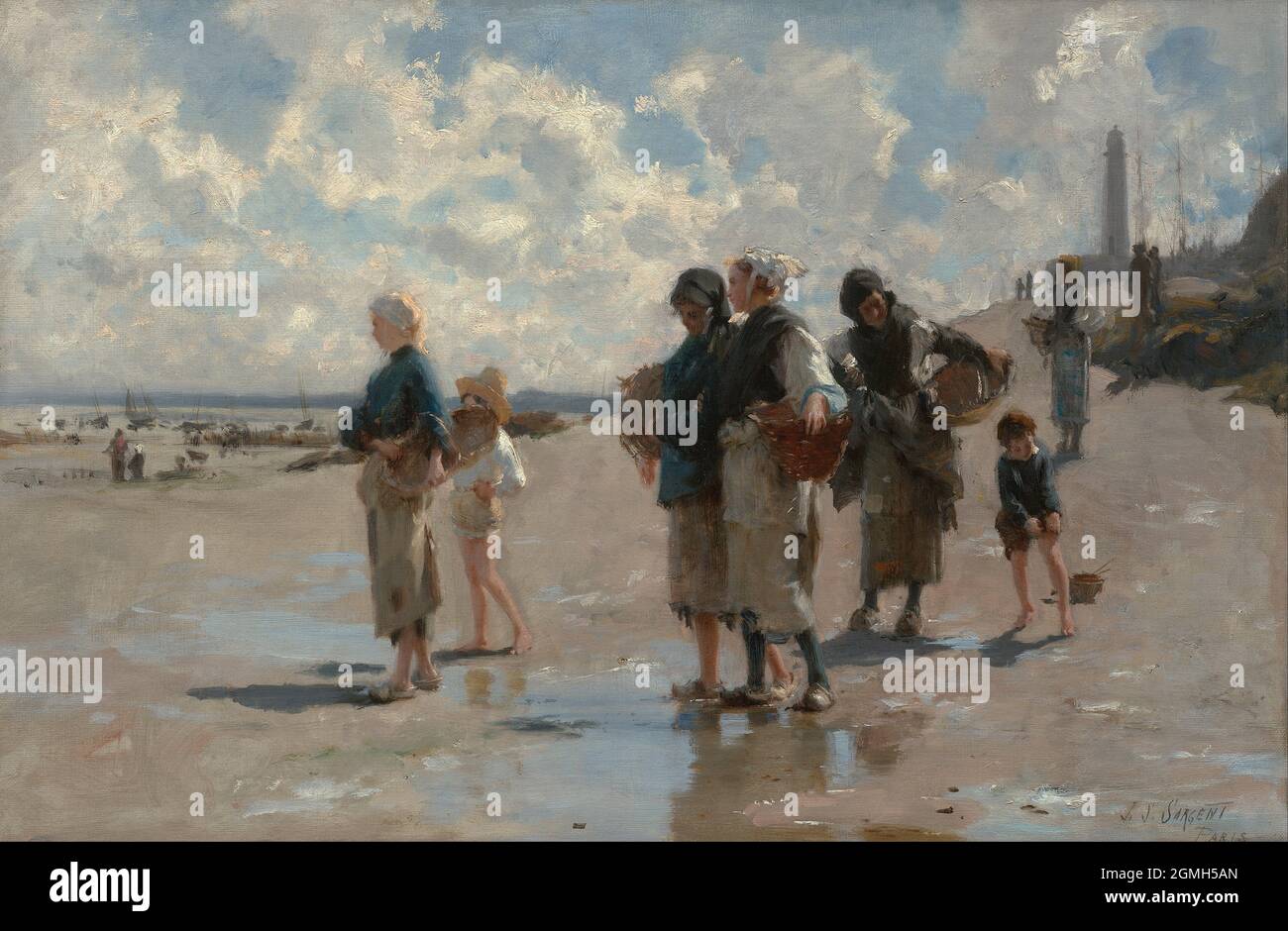 Artiste: John Singer Sargent (1856-1925) titre: La pêche des huîtres à Cancale année: 1878 Banque D'Images