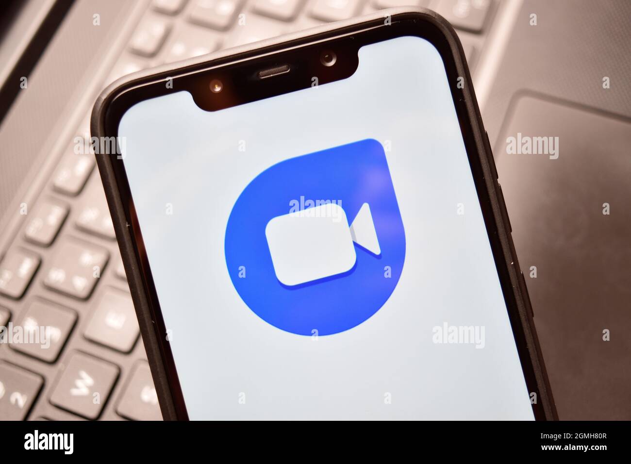 New Delhi, Inde - 22 décembre 2019 : application Google Duo sur smartphone, application d'appels vidéo haute qualité Google Duo sur smartphone Banque D'Images