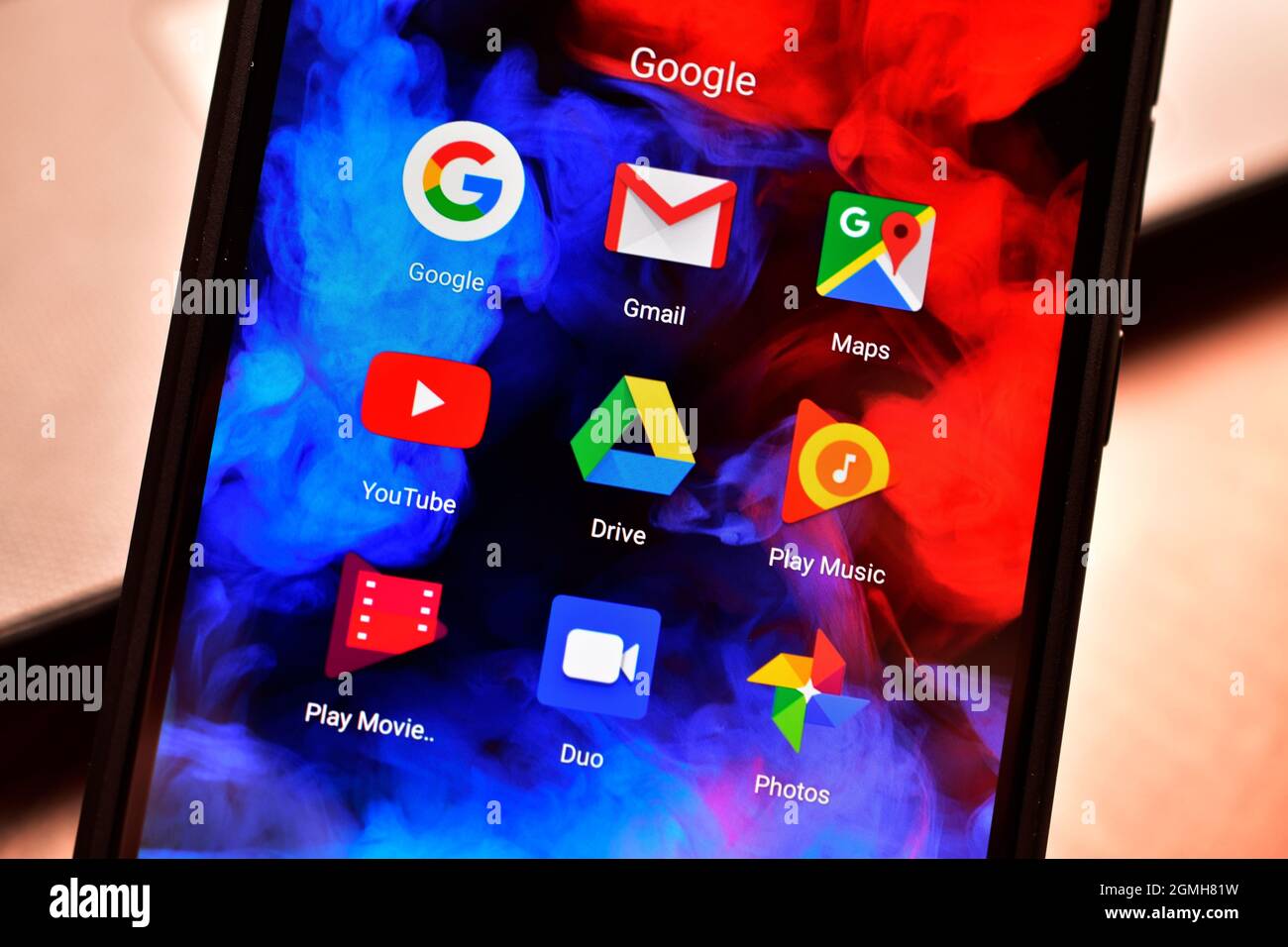 New Delhi, Inde - 22 décembre 2019 : applications Google sur smartphone Banque D'Images