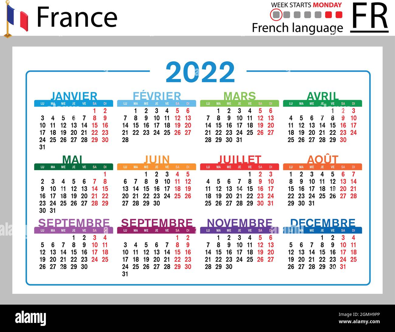Calendrier 2022 Simple Images