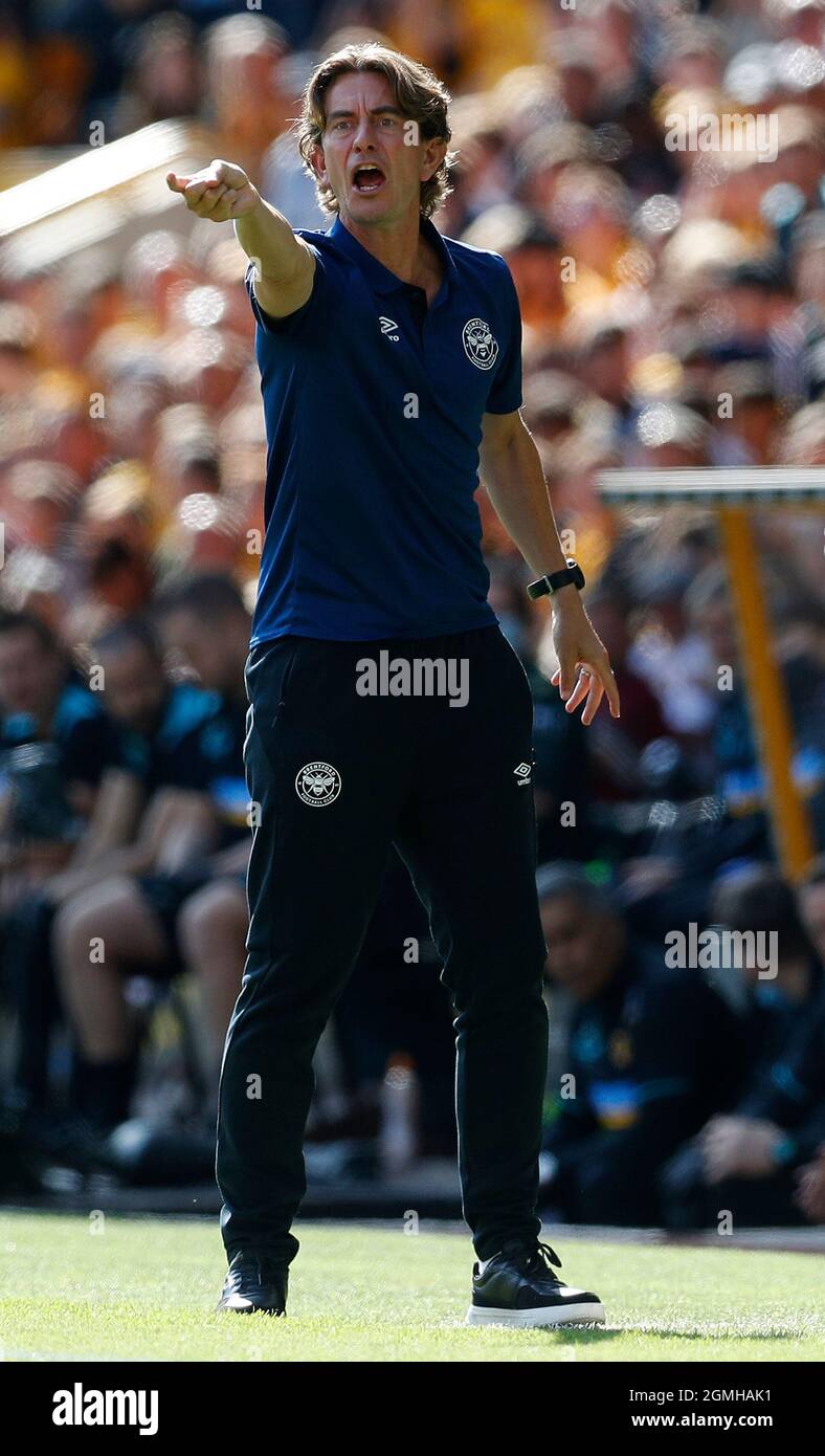 Wolverhampton, Angleterre, 18 septembre 2021. Thomas Frank directeur de Brentford pendant le match de la Premier League à Molineux, Wolverhampton. Le crédit photo doit être lu : Darren Staples / Sportimage Banque D'Images