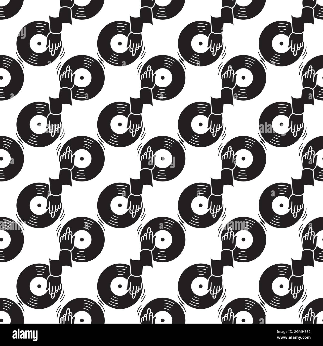 DJ main vinyle disque motif sans couture fond texture répéter papier peint  vecteur géométrique Image Vectorielle Stock - Alamy