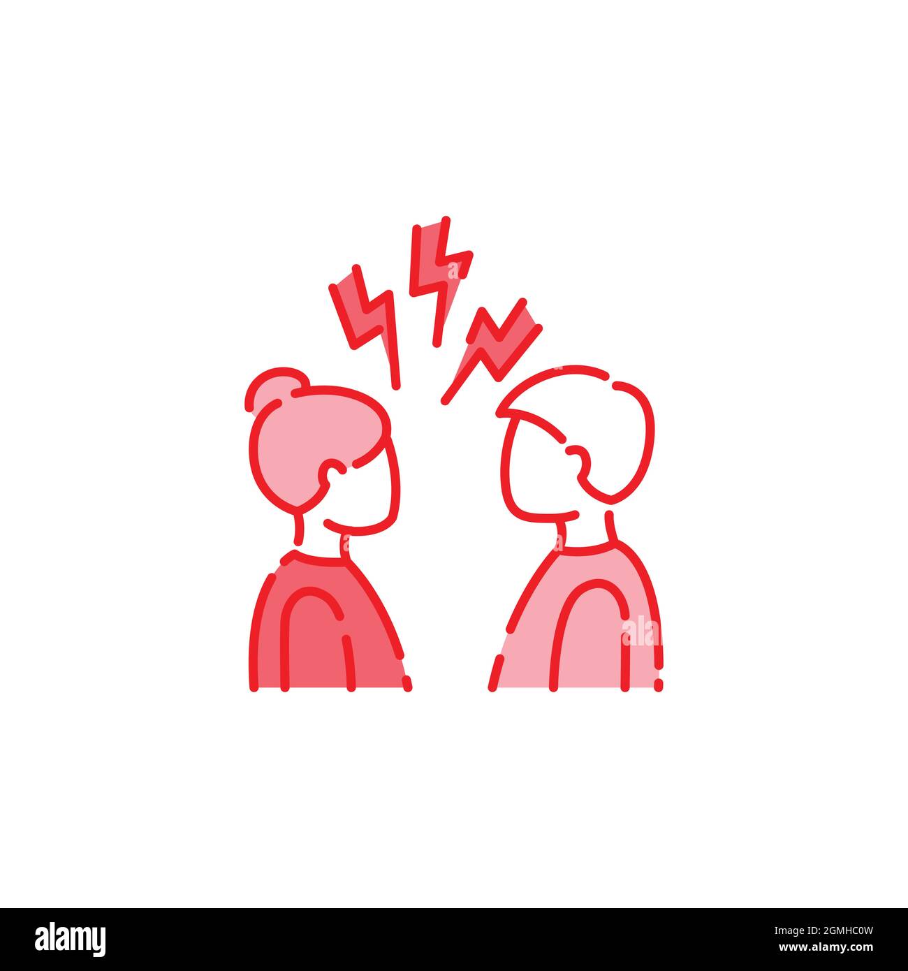 Icône de ligne de couleur de conflit. Désaccord, problèmes de relation concept. Inscrivez-vous pour accéder à la page Web, à l'application mobile, au bouton et au logo. Contour modifiable Illustration de Vecteur