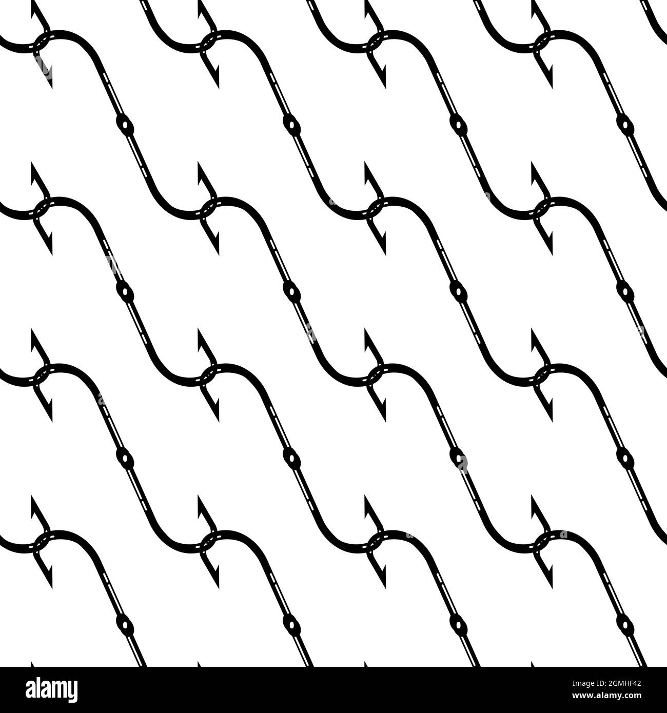 Nouveau motif crochet de pêche texture d'arrière-plan sans couture répétition de papier peint vecteur géométrique Illustration de Vecteur