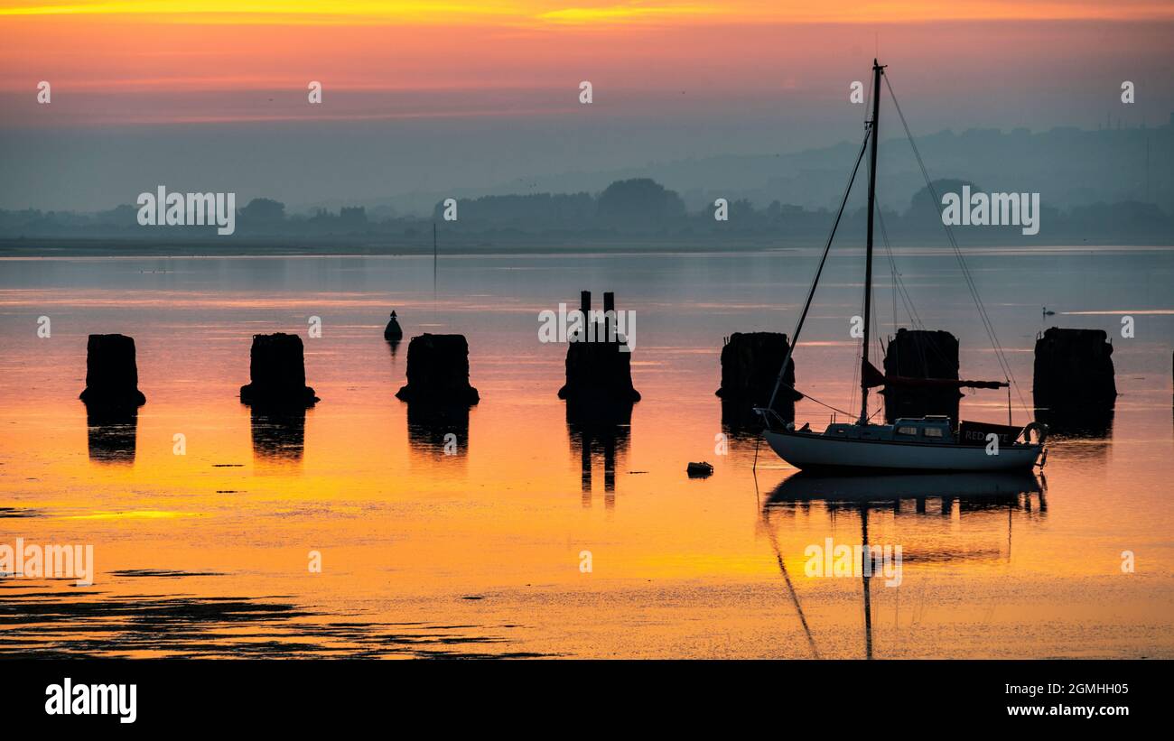 Langstone Harbour, Hayling Island, Hampshire, Royaume-Uni. Banque D'Images