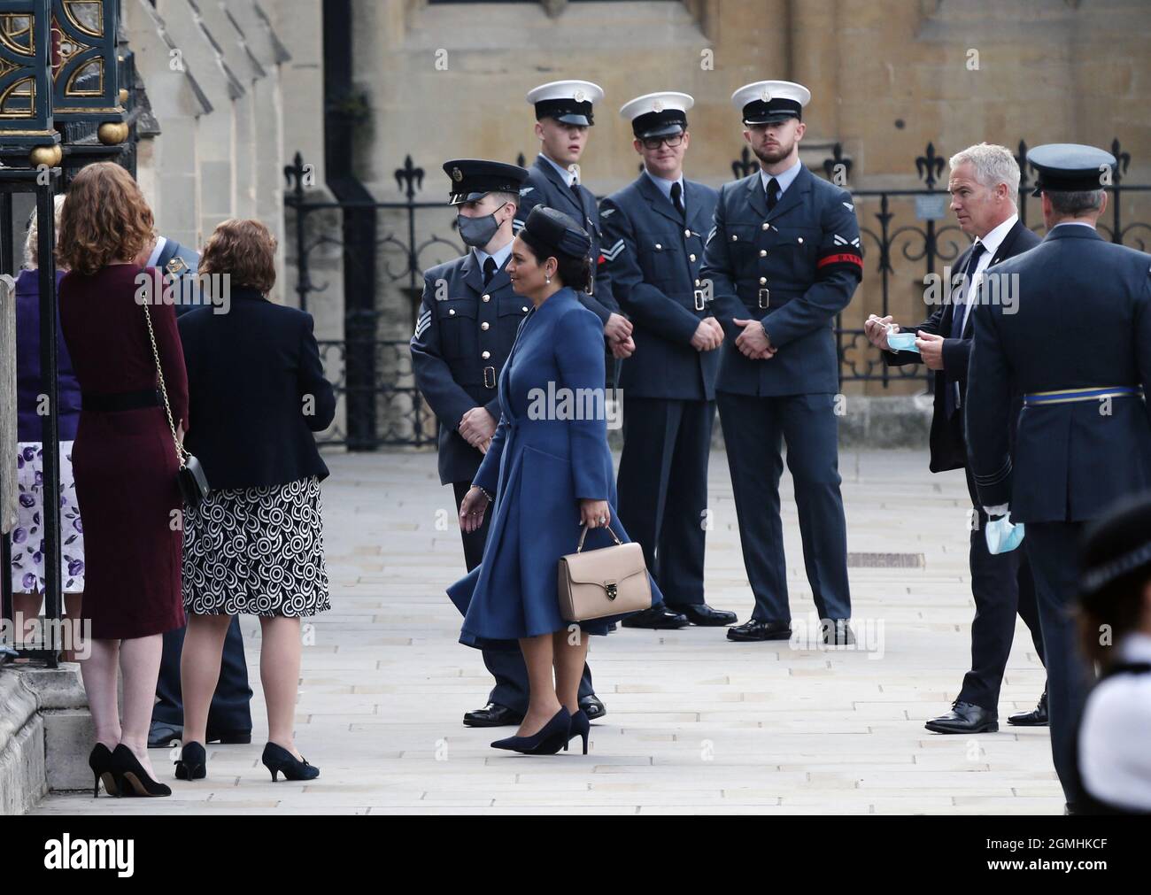Londres, Angleterre, Royaume-Uni. 19 septembre 2021. Le ministre de l'intérieur du Royaume-Uni, PRITI PATEL, arrive à l'abbaye de Westminster pour assister au service de l'église pour la bataille d'Angleterre. (Image de crédit : © Tayfun Salci/ZUMA Press Wire) Banque D'Images