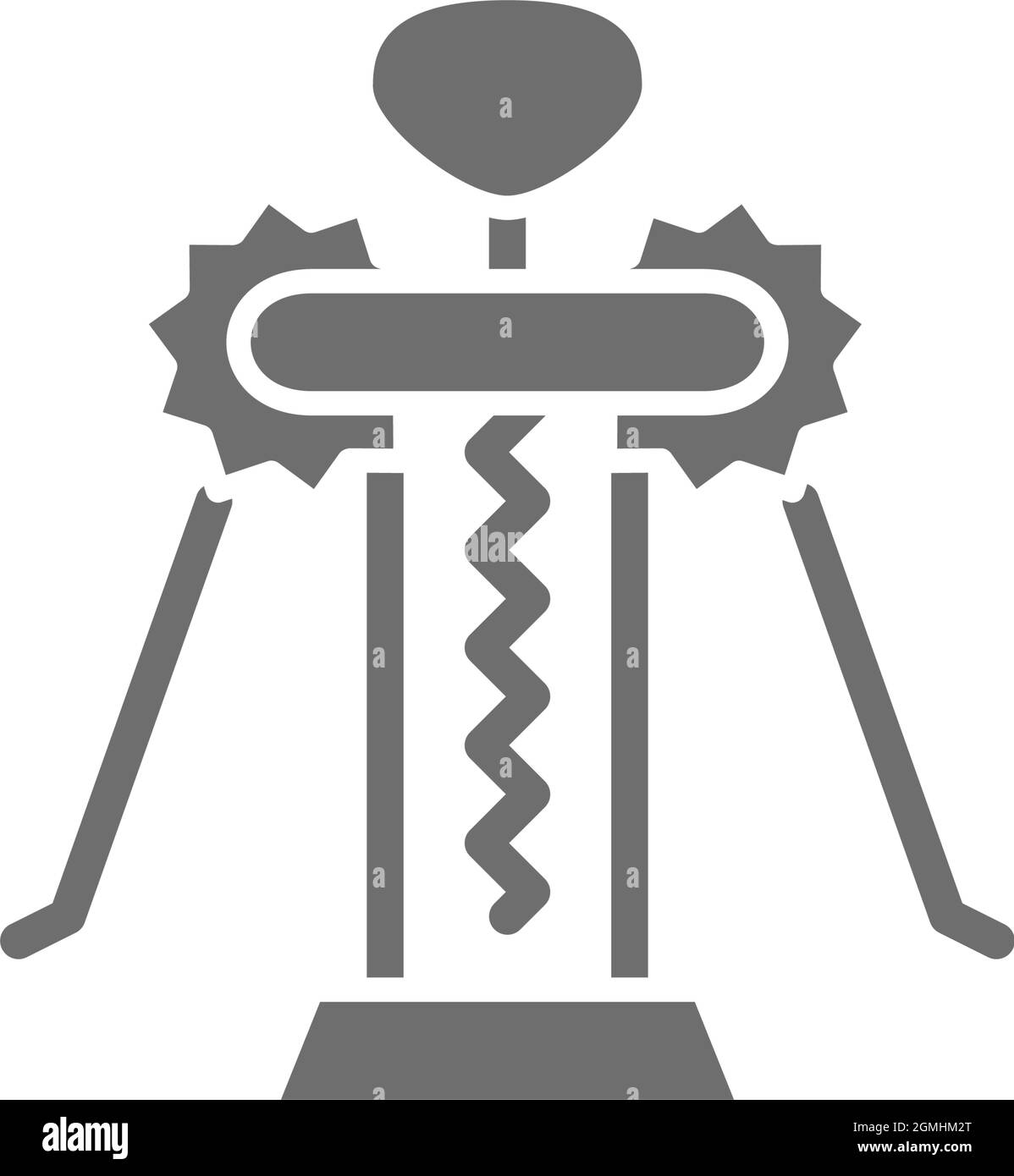 Icône en gris en forme de papillon à tire-bouchon. Isolé sur fond blanc Illustration de Vecteur