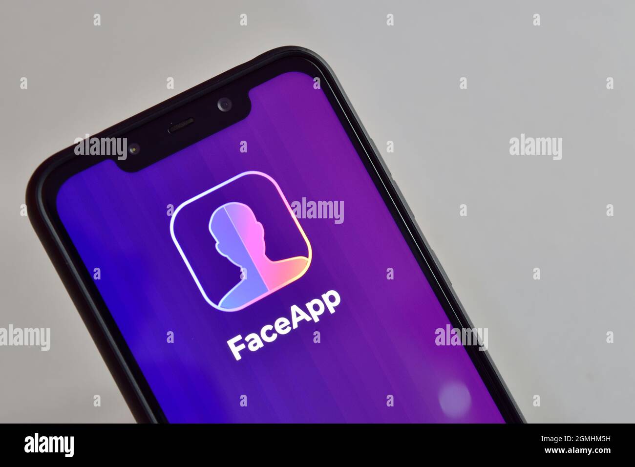New Delhi, Inde, le 8 janvier 2020:- photo Editor application Faceapp Banque D'Images
