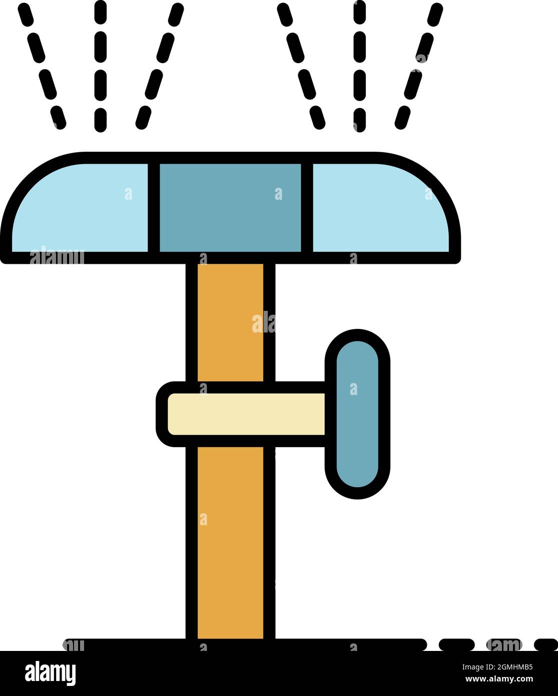 Icône irrigation jardin. Contour jardin irrigation vecteur icône couleur plat isolé Illustration de Vecteur