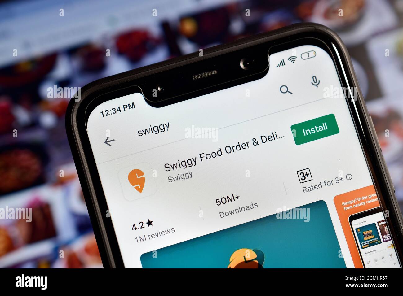 New Delhi, Inde, 16 janvier 2020:- Swiggy application pour commander des aliments en ligne Banque D'Images
