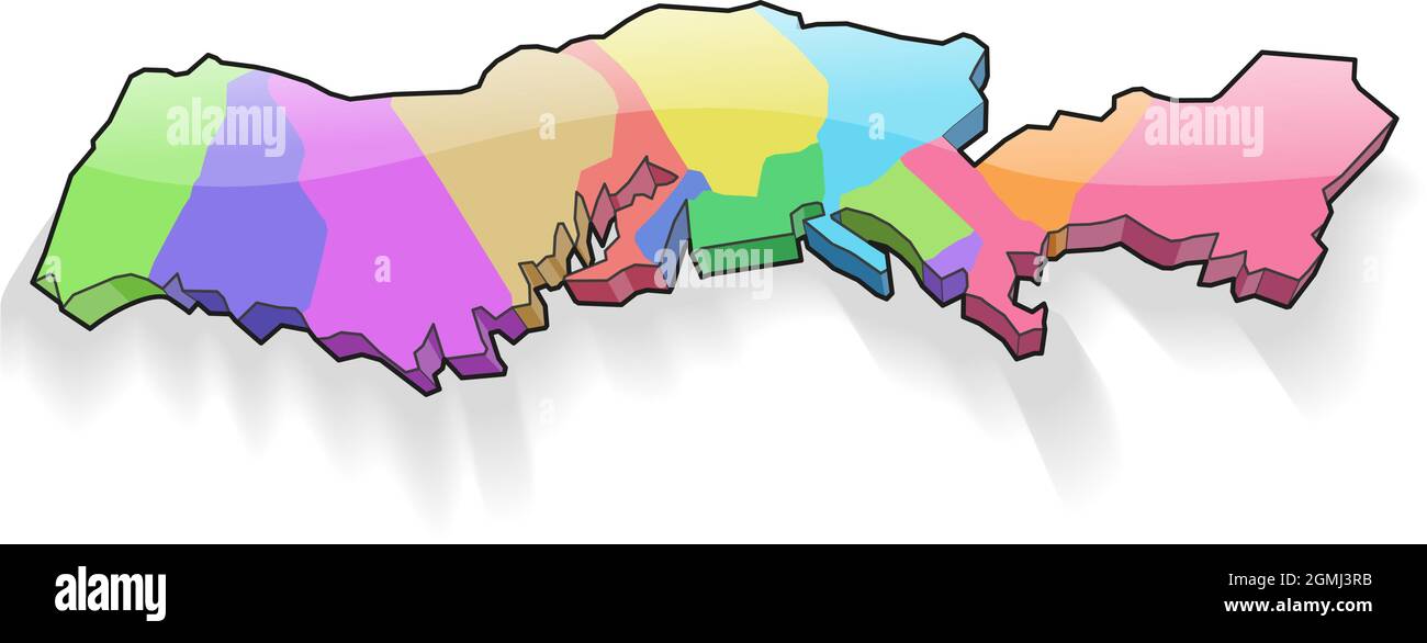 Les 13 treize colonies du vecteur 3d de la carte des états-unis Image ...