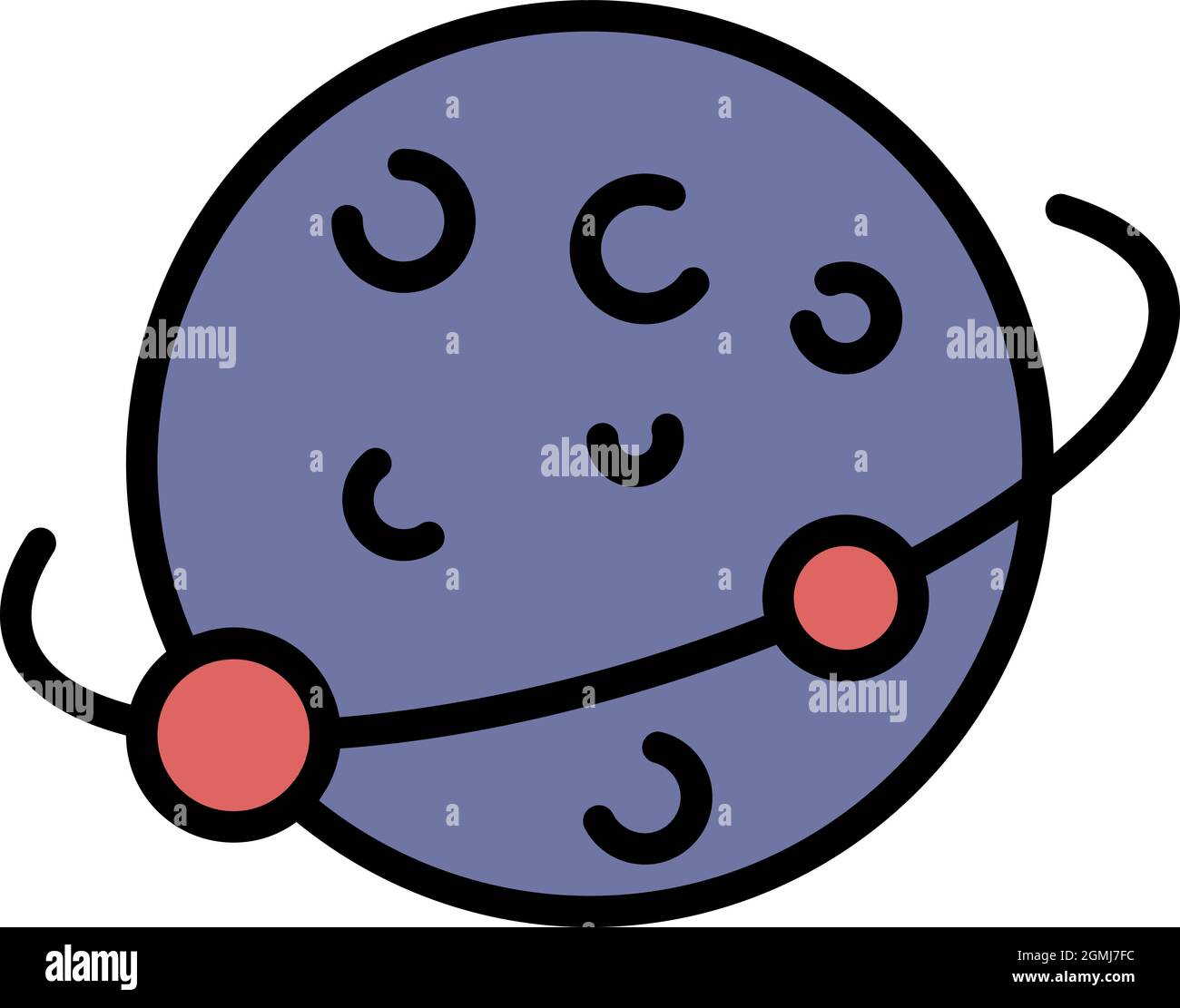 Icône planète de Saturn. Contour saturne planète vecteur icône couleur plat isolé Illustration de Vecteur