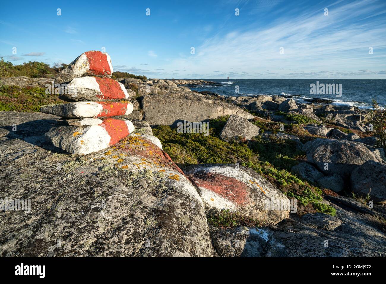 Rives de l'île d'Isokari, Kustavi, Finlande Banque D'Images