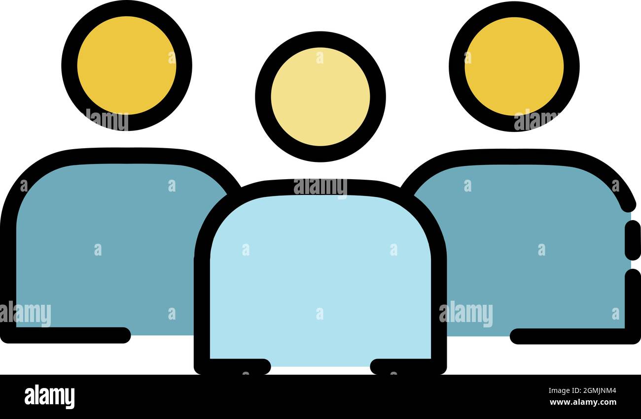 Icône du groupe de bénévoles. Outline volontaire groupe vecteur icône couleur plat isolé Illustration de Vecteur