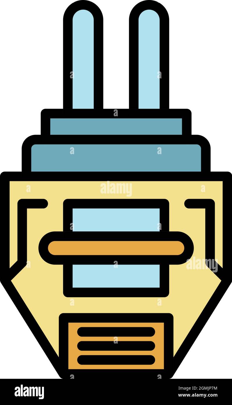 Icône de fiche électrique anti-acarien. Contour anti-acarien fiche
