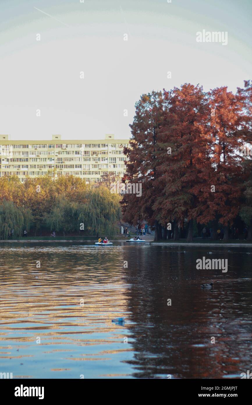 09.10.2019 Bucarest Roumanie, parc Alexandu Ioan Cuza, belle journée pour une promenade, automne Banque D'Images