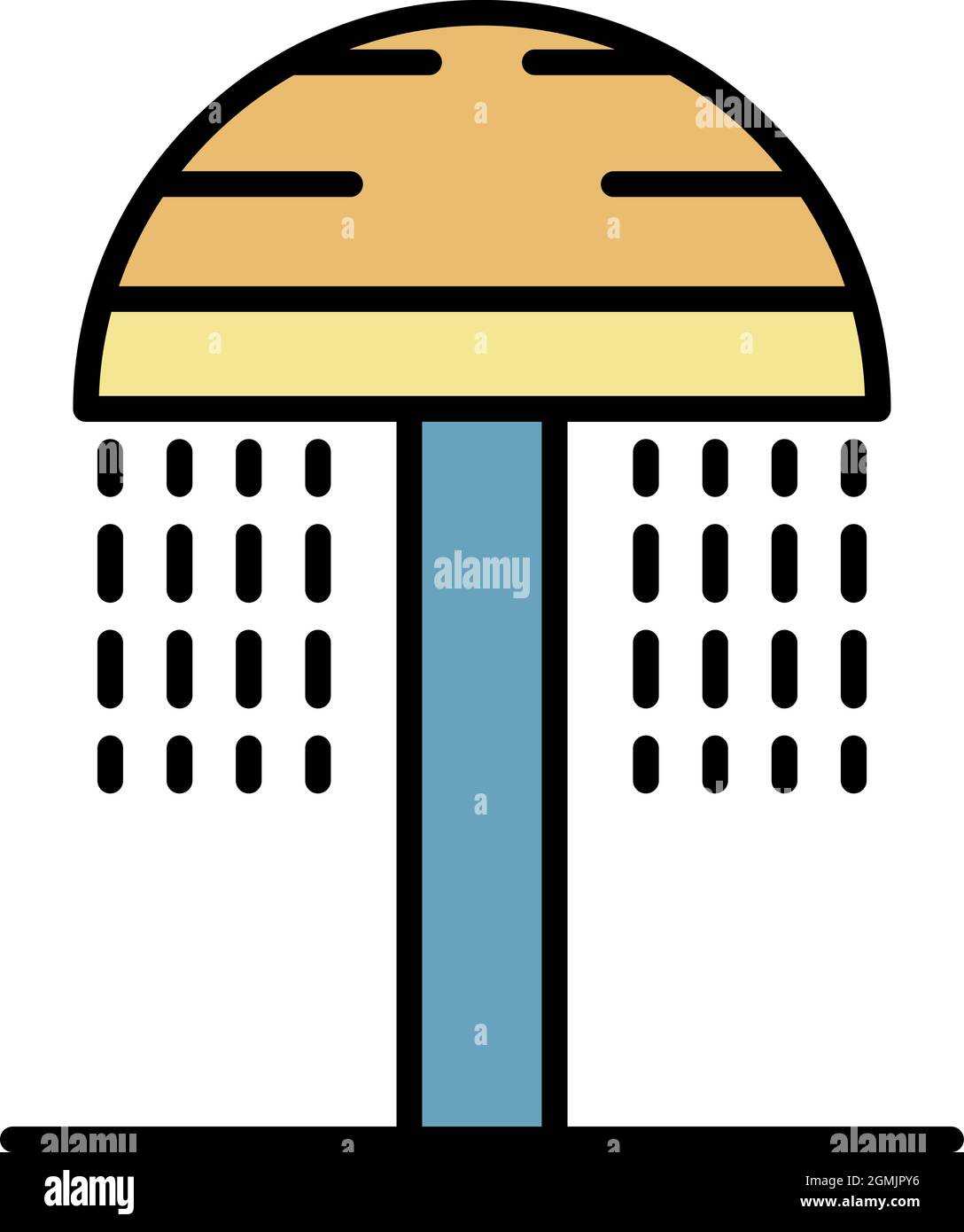 Icône parapluie de douche. Contour parapluie de douche vecteur icône couleur plat isolé Illustration de Vecteur