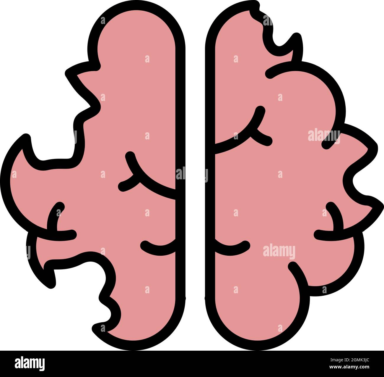 Icône de la maladie du cerveau. Outline maladie cerveau vecteur icône couleur plat isolé Illustration de Vecteur