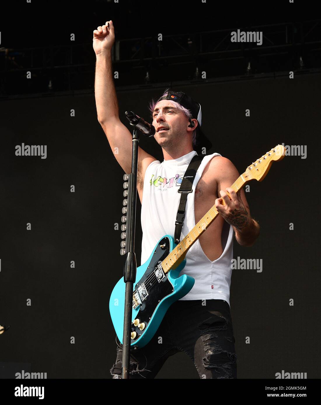 Las Vegas, États-Unis. 18 septembre 2021. All Time Low - Alex Gaskarth se produit sur la scène de la journée au festival de musique iHeartRadio 2021 à AREA15 le 18 septembre 2021 à Las Vegas, Nevada. Photo: Casey Flanigan/imageSPACE crédit: Imagespace/Alay Live News Banque D'Images