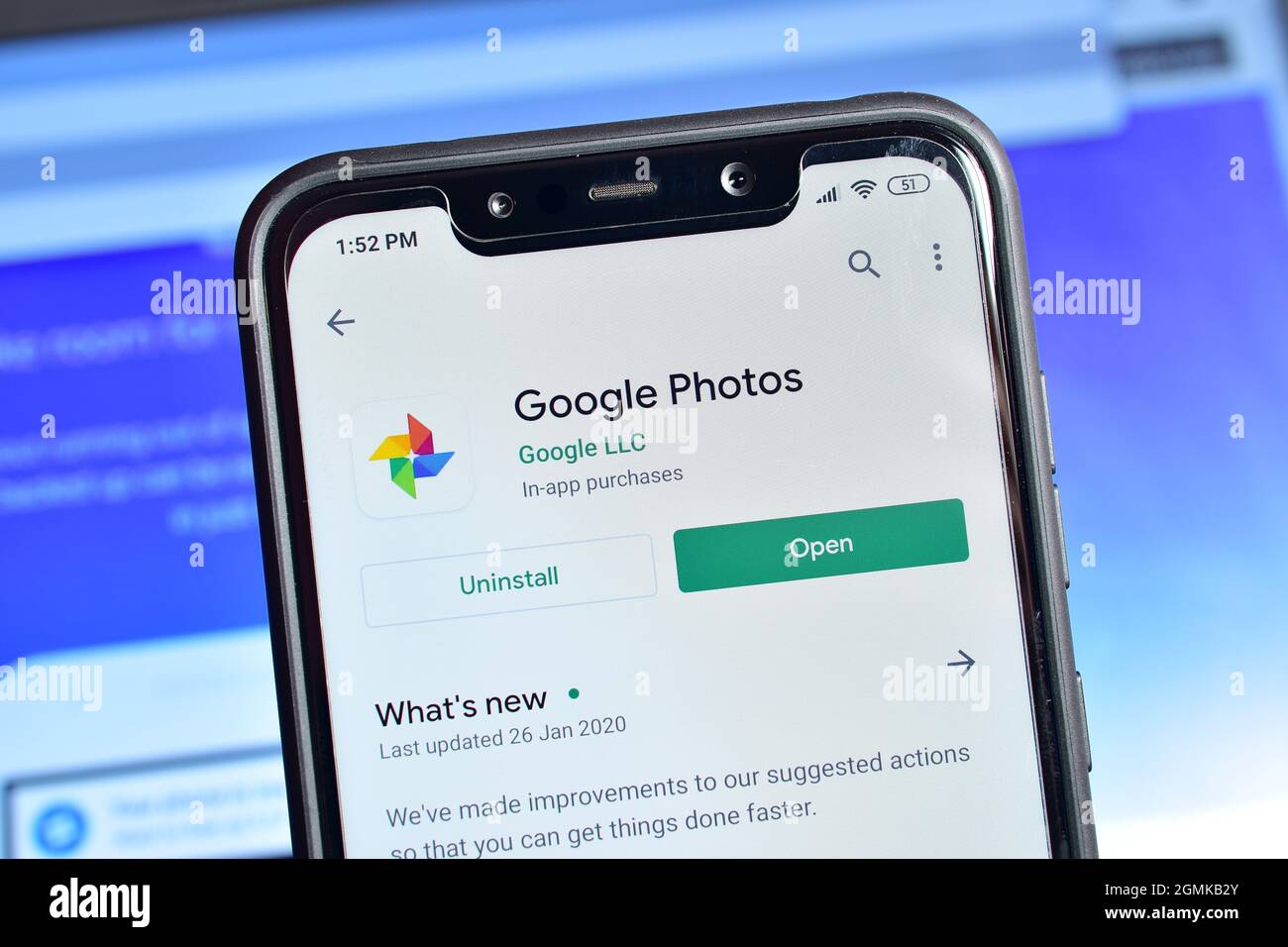 New Delhi, Inde - 08 février 2020 : application Google photos sur smartphone, photos Backup Banque D'Images