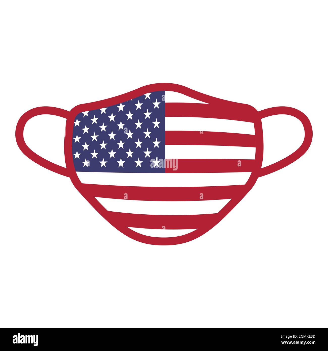 Drapeau américain médical masque de visage icône vecteur illustration de stock Illustration de Vecteur