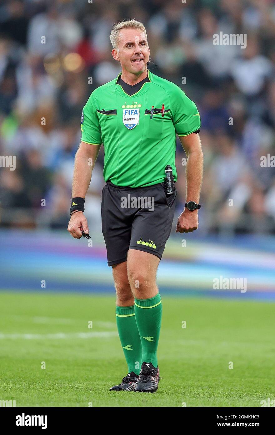 Copenhague, Danemark. 19 septembre 2021. L'arbitre Jakob Kehlet vu en action pendant le match 3F Superliga entre le FC Copenhague et le FC Midtjylland à Parken à Copenhague. (Crédit photo : Gonzales photo/Alamy Live News Banque D'Images