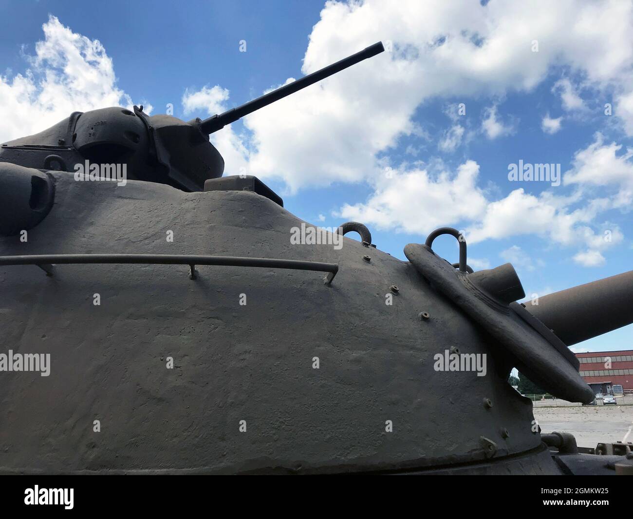M48A1 mantelette et mitrailleuse de la tourelle du réservoir Banque D'Images