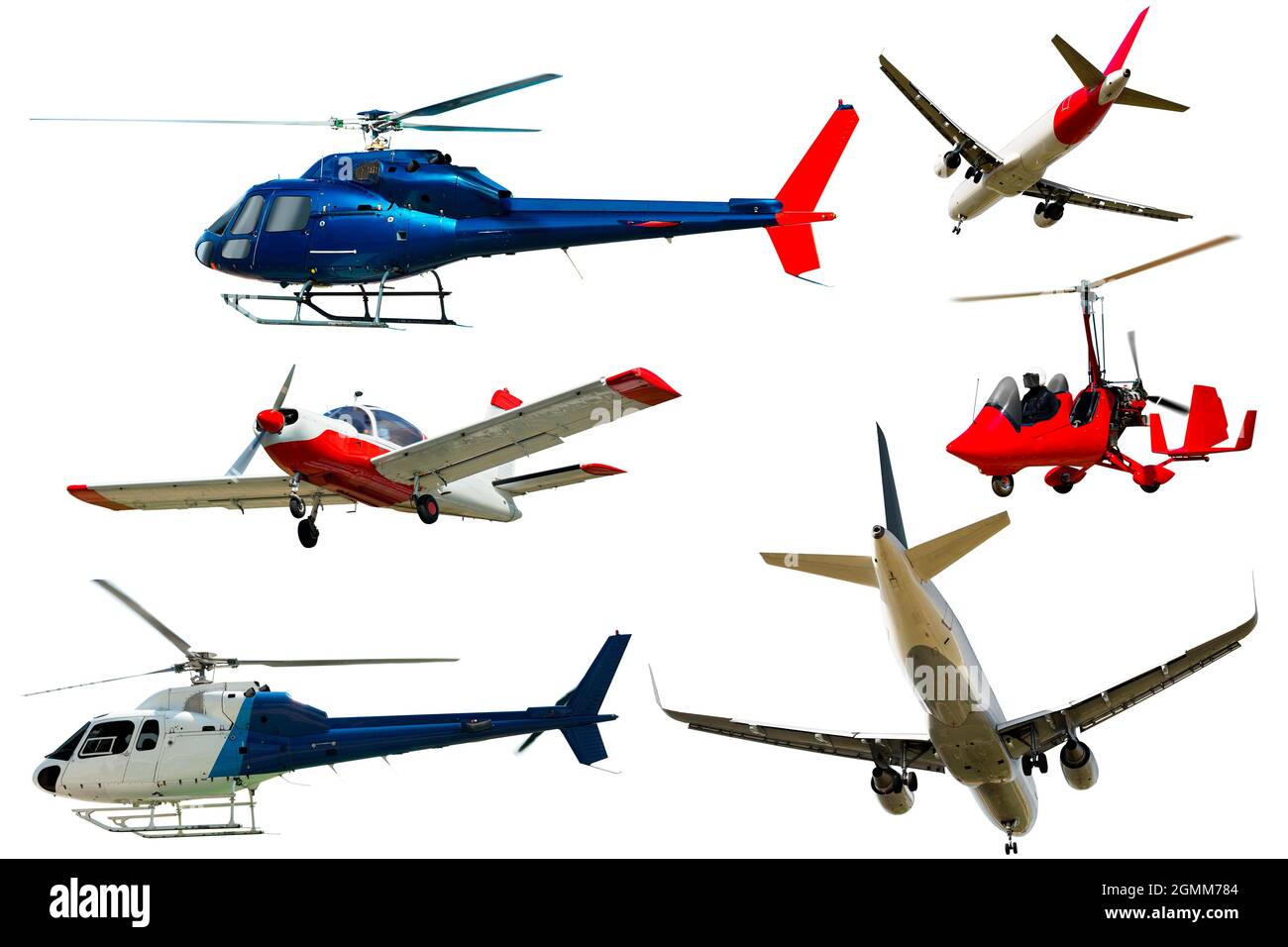 Différents avions isolés sur blanc Banque D'Images