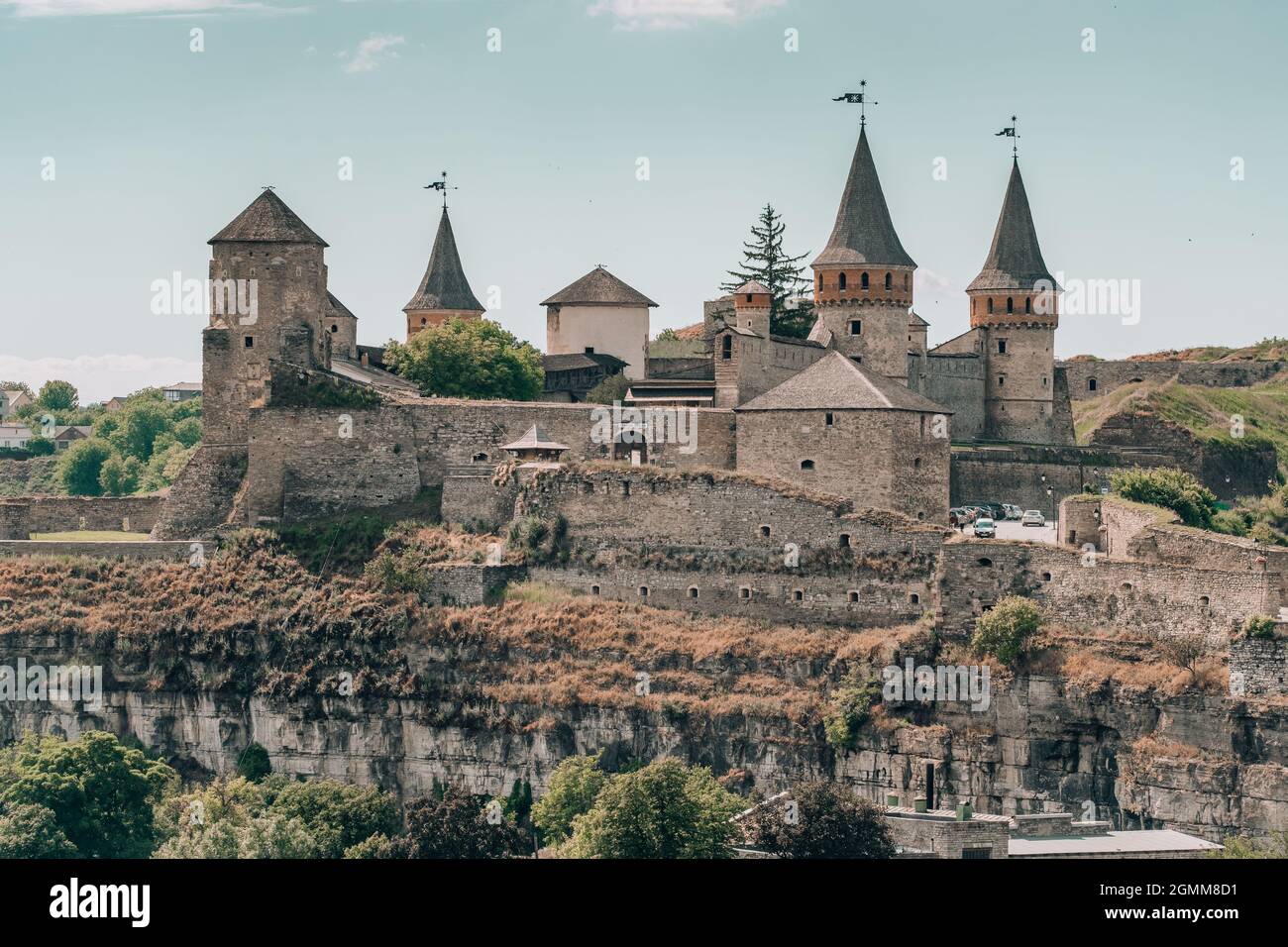 Château dans la partie historique de Kamianets Podilskyi, Ukraine Banque D'Images