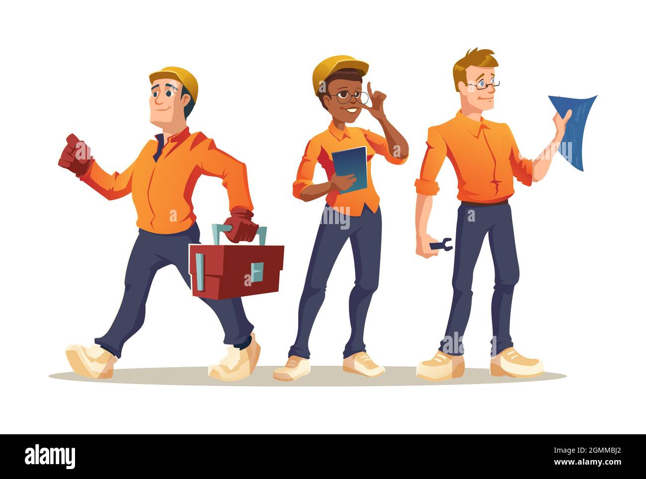 Travailleurs de la construction personnages de constructeurs, d ...