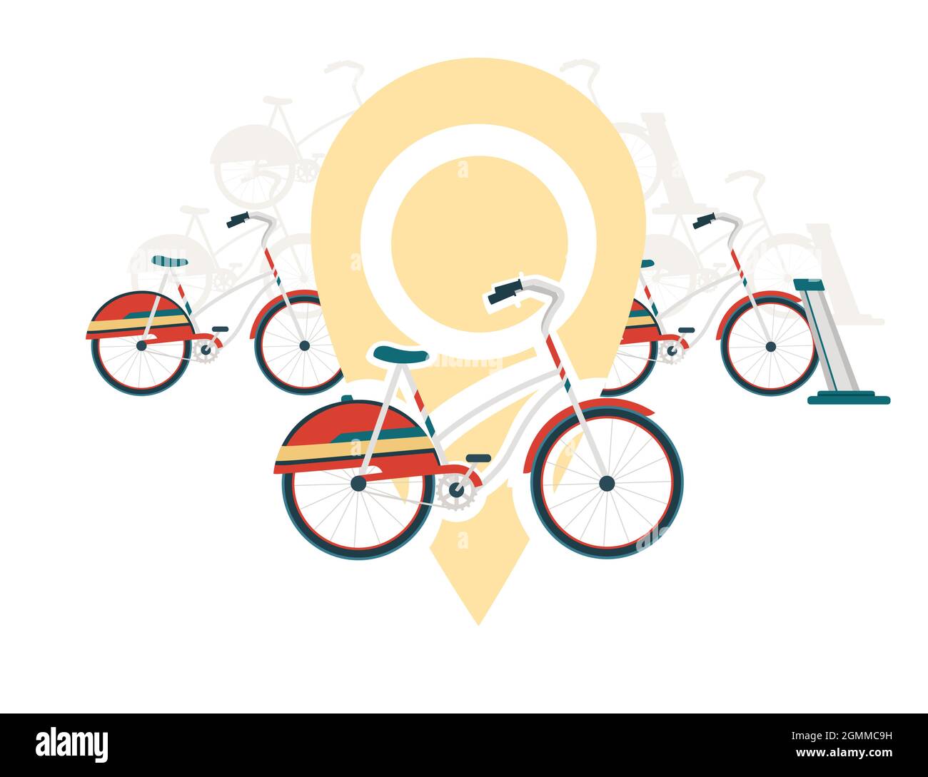 Illustration du vecteur de navigation gps pour vélo de location sur fond blanc Illustration de Vecteur