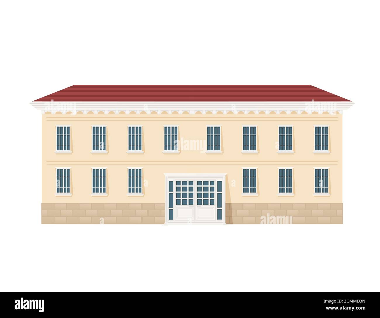 Beige couleur classique architecture USA bâtiment gouvernement illustration vectorielle sur fond blanc Illustration de Vecteur