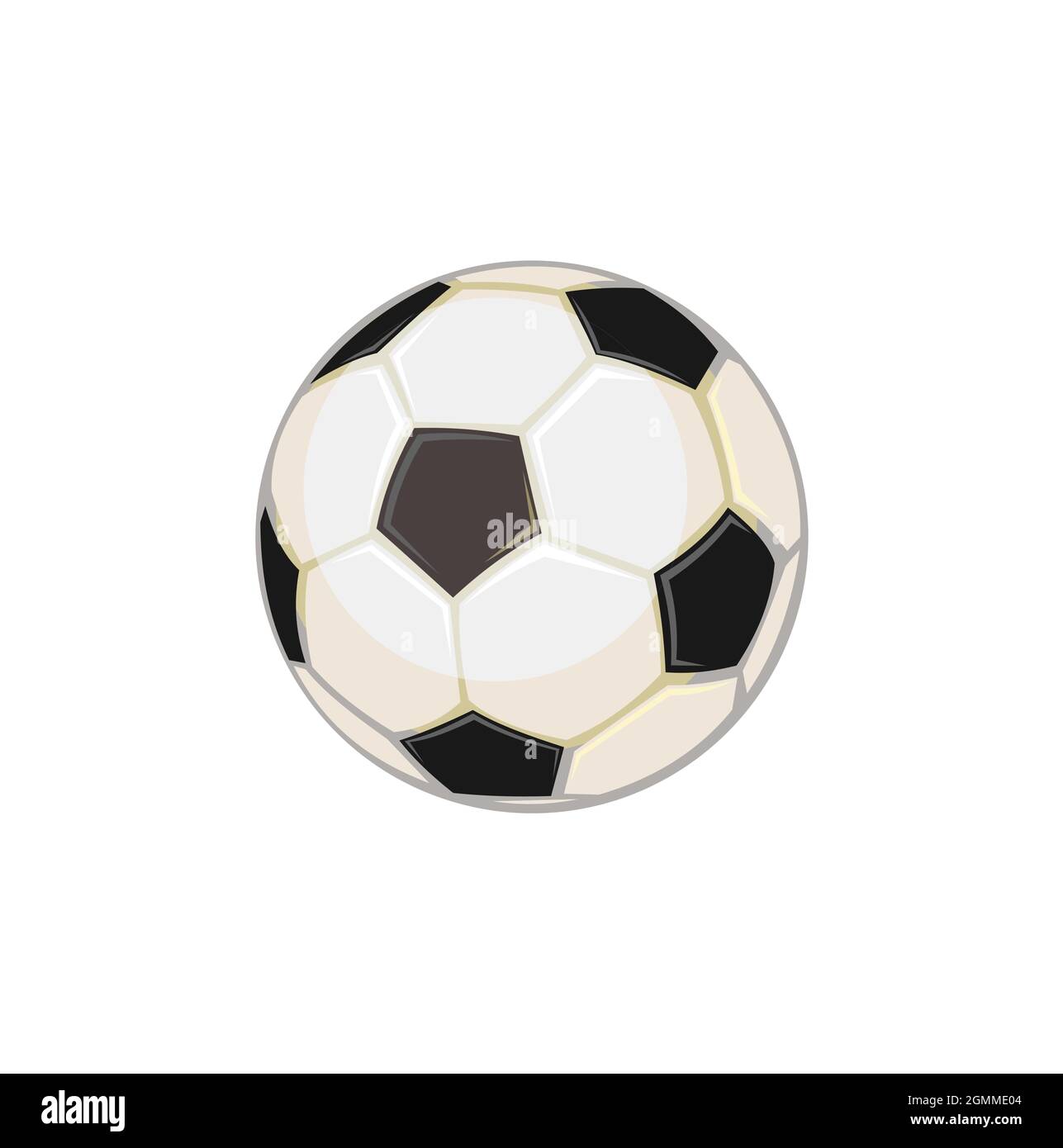 Ballon de football. Football. Équipement sportif pour athlètes. Isolé sur fond blanc. Symbole, icône. Illustration vectorielle colorée. Illustration de Vecteur