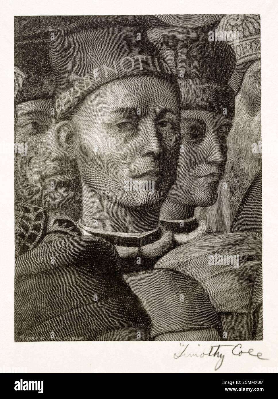 Benozzo Gozzoli (1421-1497), peintre italien de la Renaissance de Florence, gravure de portraits de Timothy Cole, 1888-1892 Banque D'Images