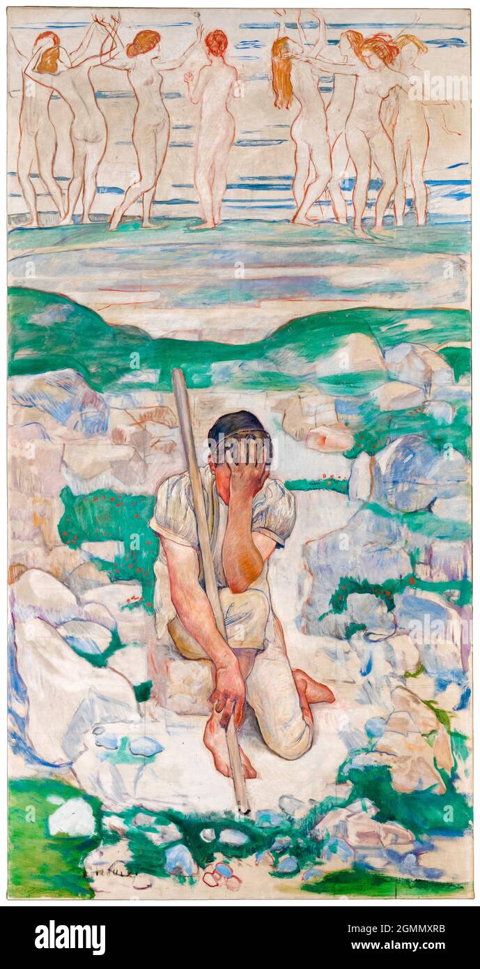 Ferdinand Hodler, le rêve du berger, peinture, 1896 Banque D'Images