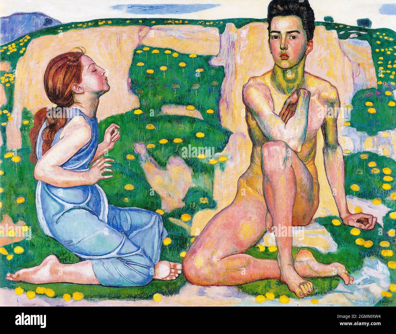 Ferdinand Hodler, le printemps (Der Frühling), peinture, 1901 Banque D'Images