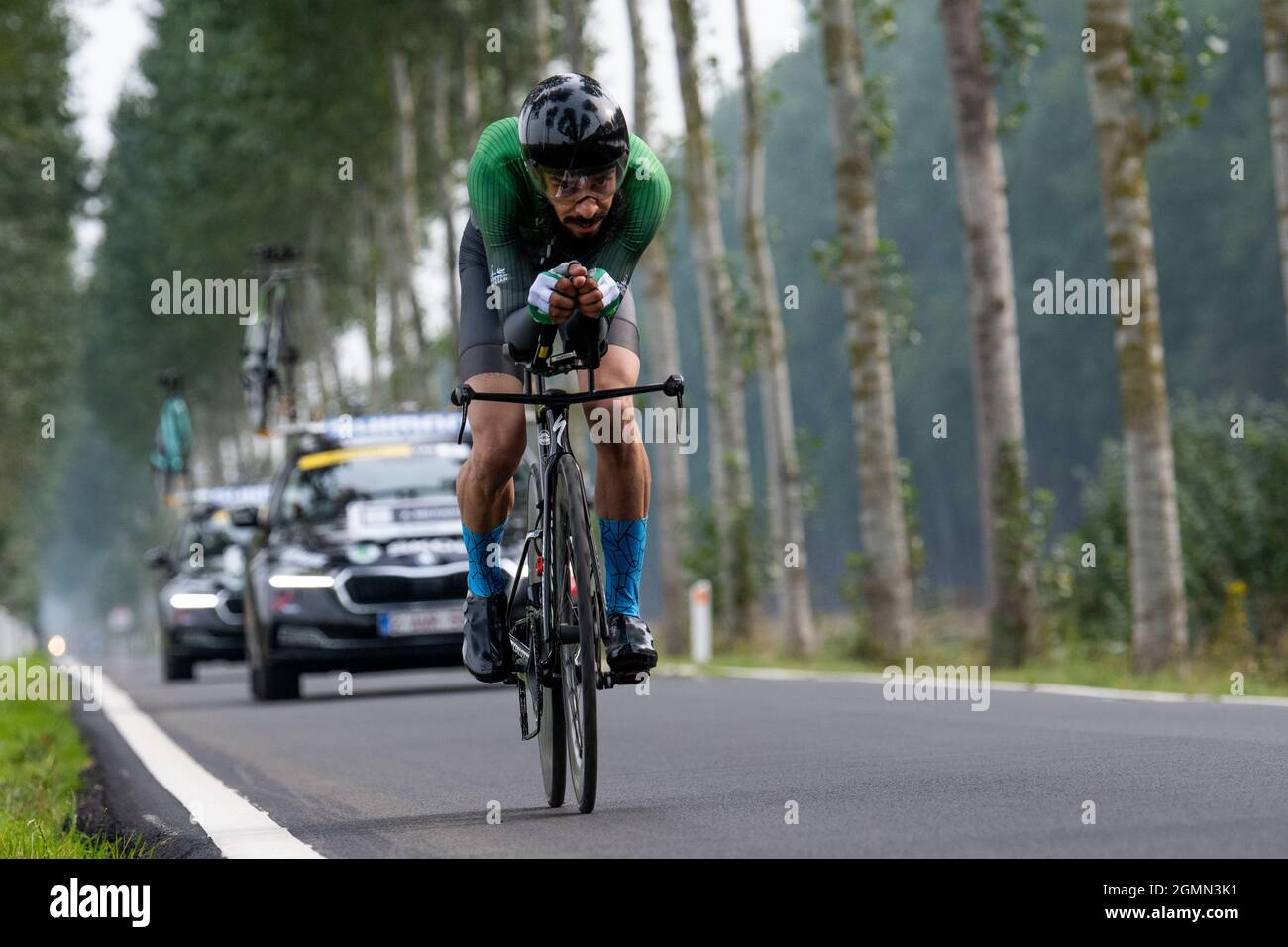 Khalil Amjad participe à la épreuve de temps des hommes Elite des Championnats du monde de route UCI Banque D'Images