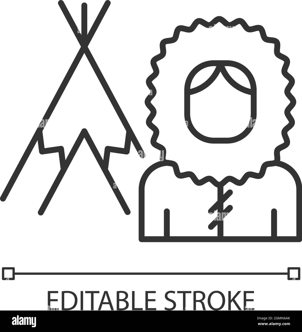 Icône linéaire de la population inuite Illustration de Vecteur