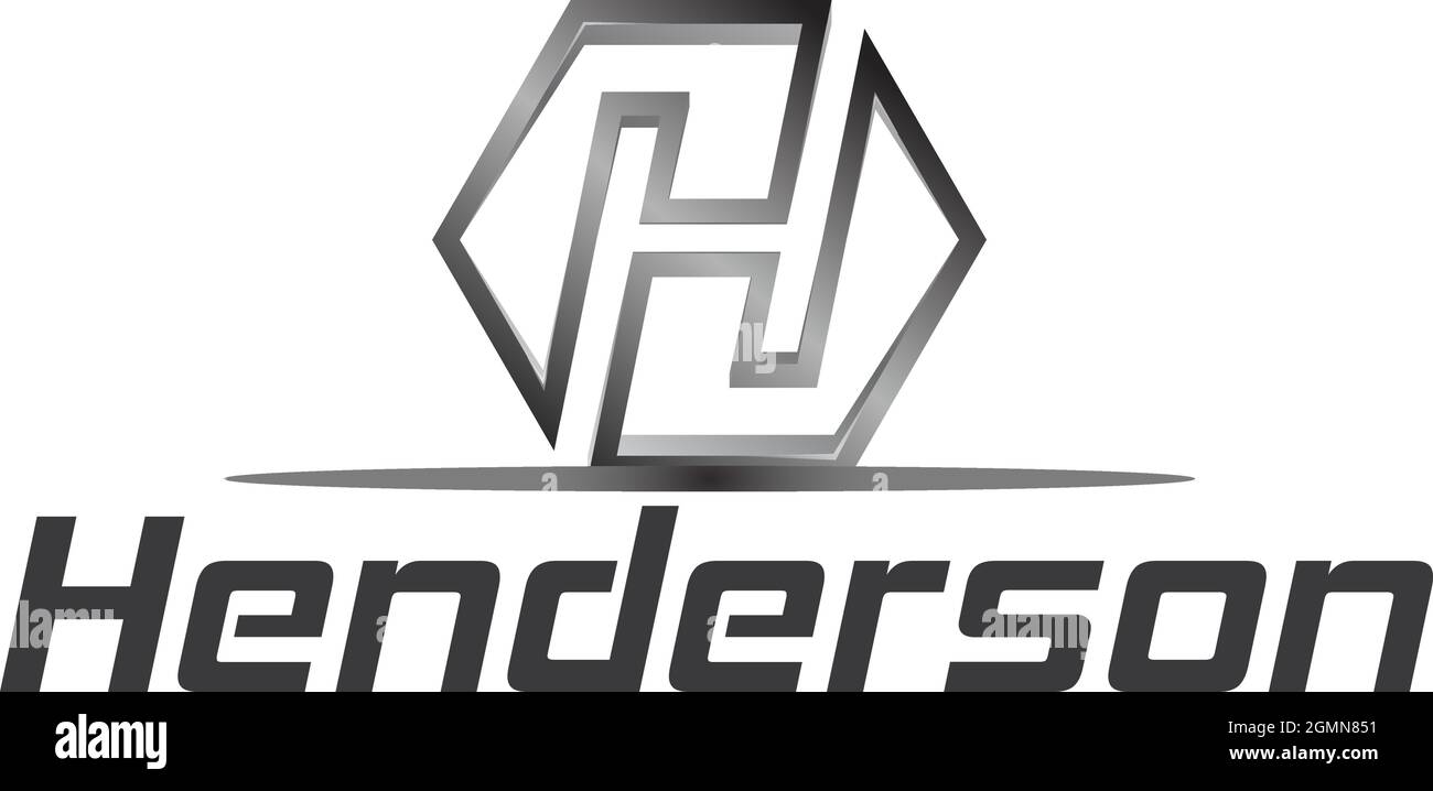 Logo à élément hexagonal combiné avec icône en forme de lettre H. Illustration de Vecteur