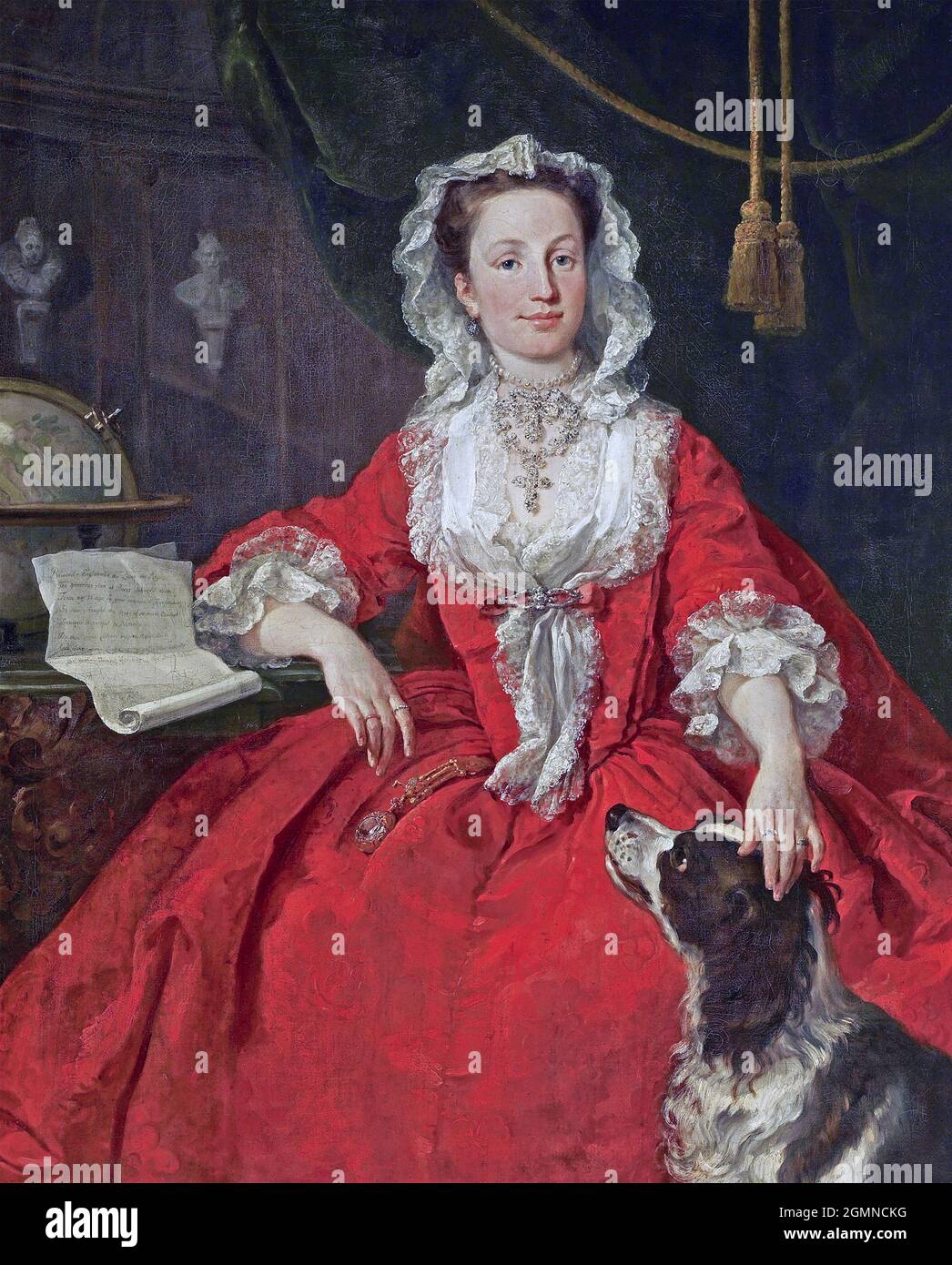 MARY EDWARDS (1704-1743) héritière anglaise et protectrice de William Hogarth qui a peint cette photo en 1742 Banque D'Images