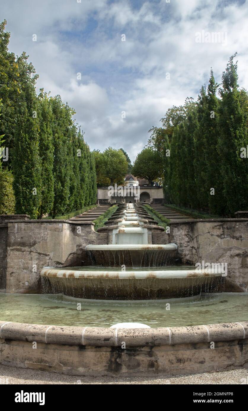 Cascade de la fontaine 'paradis de l'eau', Baden-Baden, Allemagne Banque D'Images