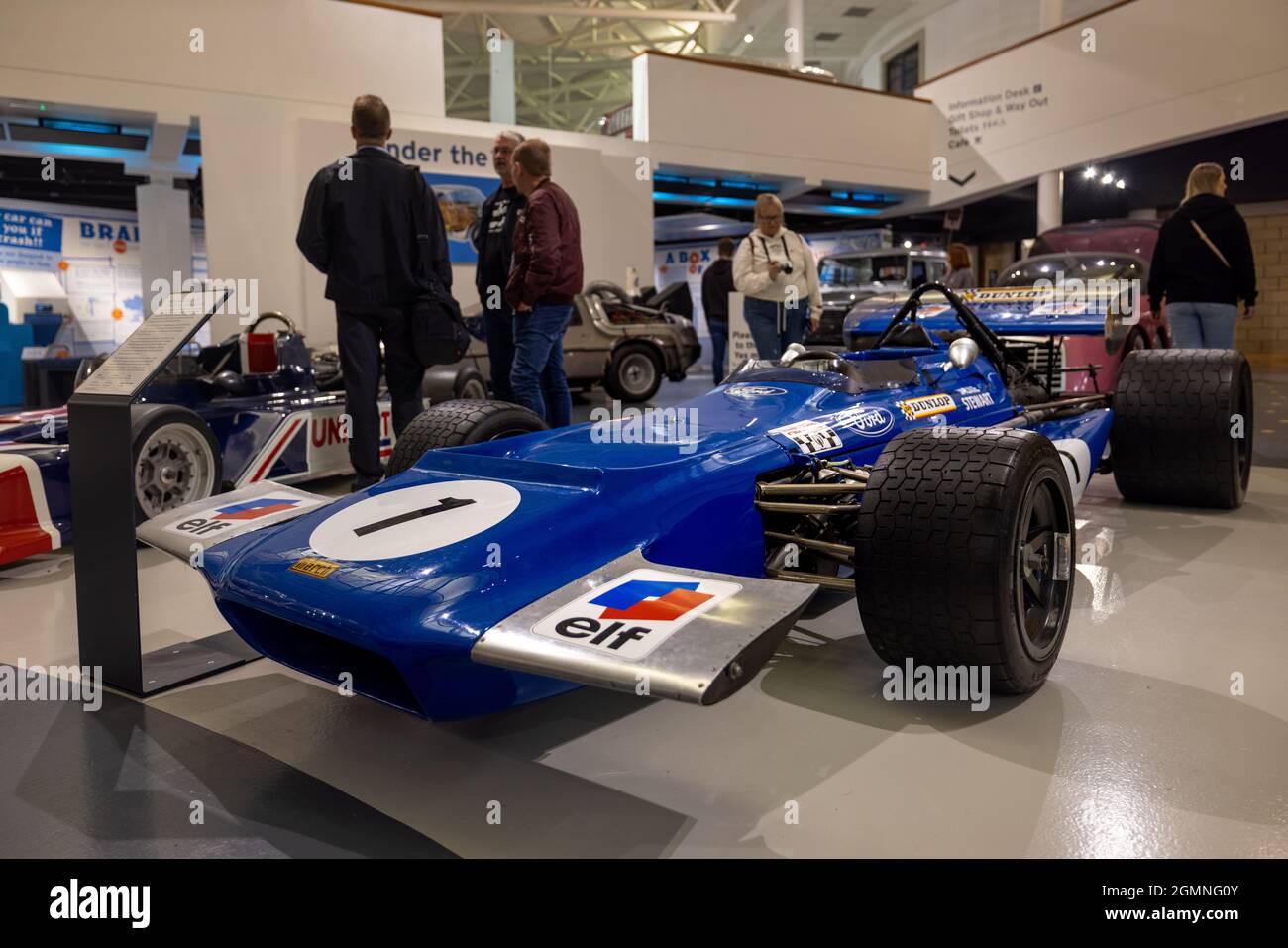 1970 mars Ford 701 voiture de course Tyrrell F1 exposée au British Motor Museum, Gaydon, Warwickshire, Royaume-Uni Banque D'Images