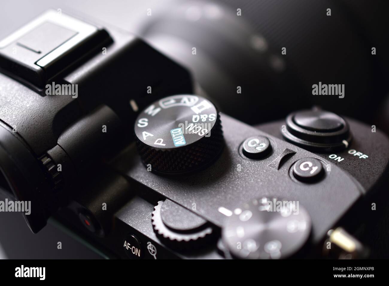 Gros plan sur le bouton personnalisé de l'appareil photo Banque D'Images