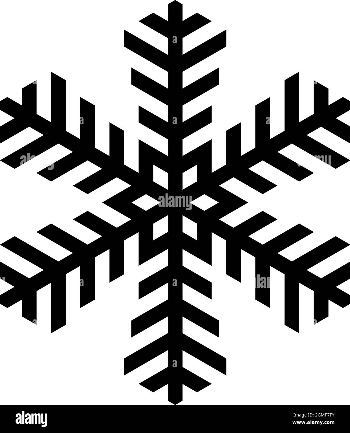 Icône flocon. Thème de Noël et d'hiver. Télévision simple illustration noir sur fond blanc. Illustration de Vecteur