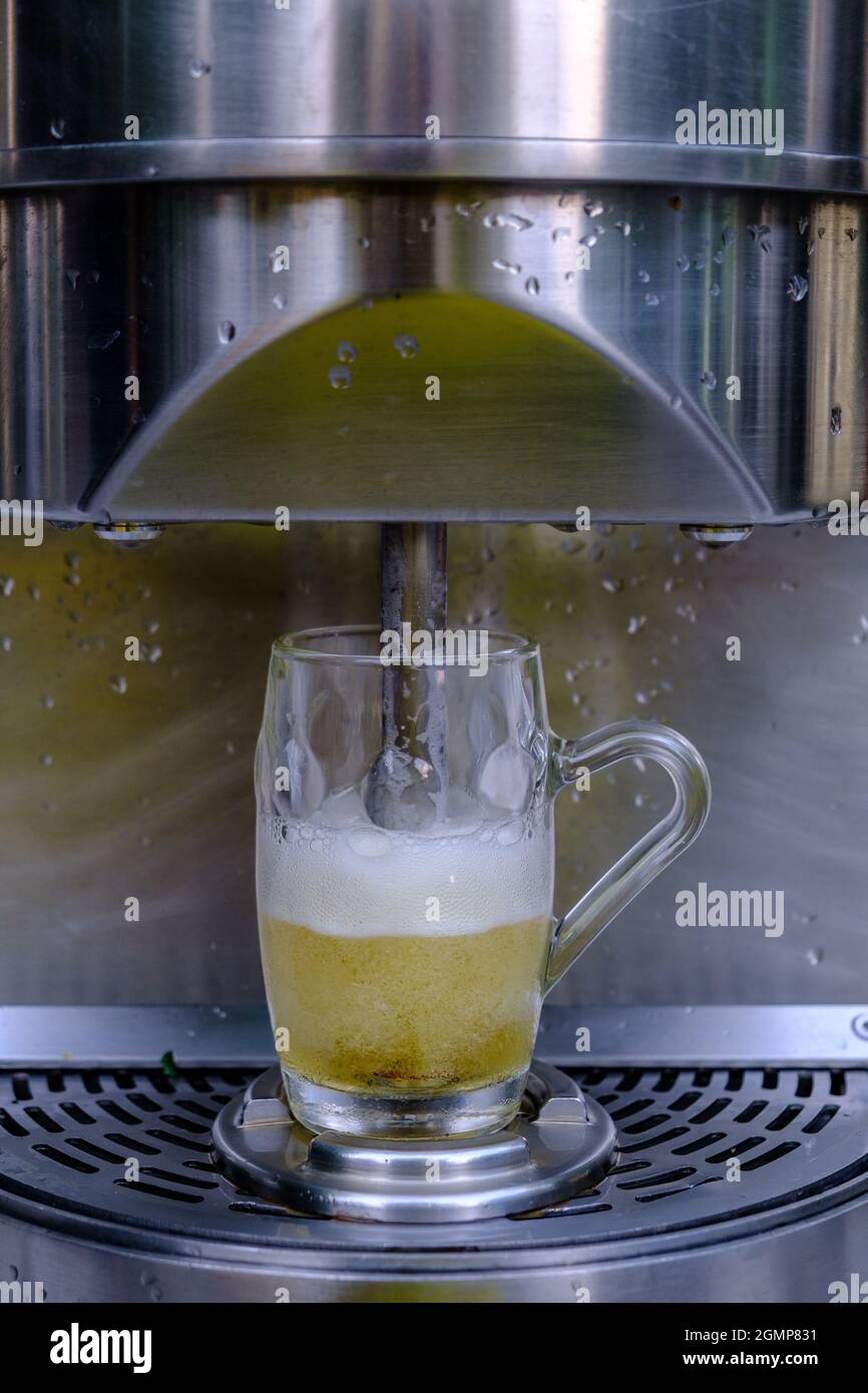 La fontaine à bière de Zalec, en Slovénie Banque D'Images