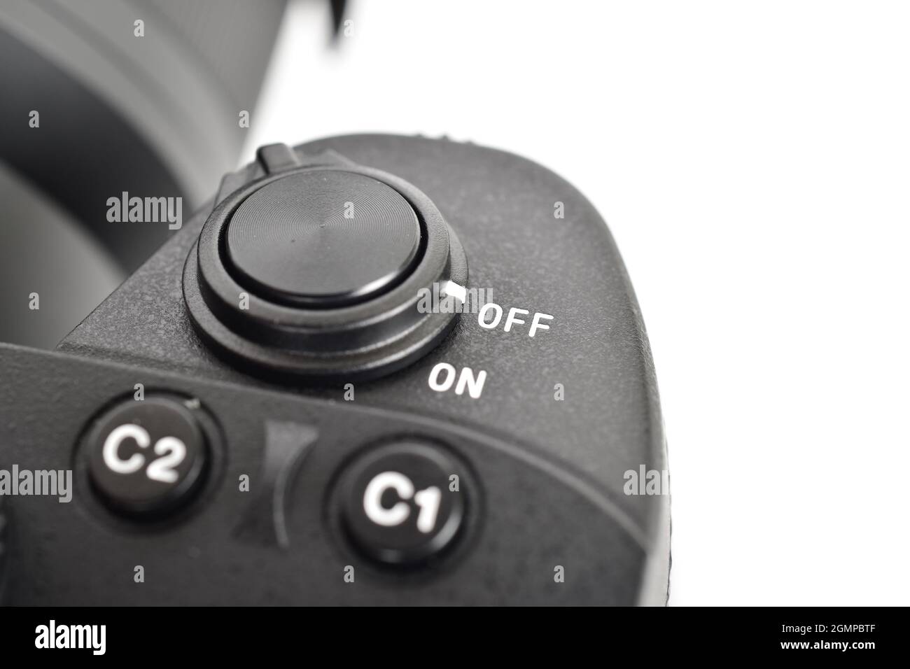 Bouton Marche/Arrêt et bouton d'obturateur de l'appareil photo Banque D'Images