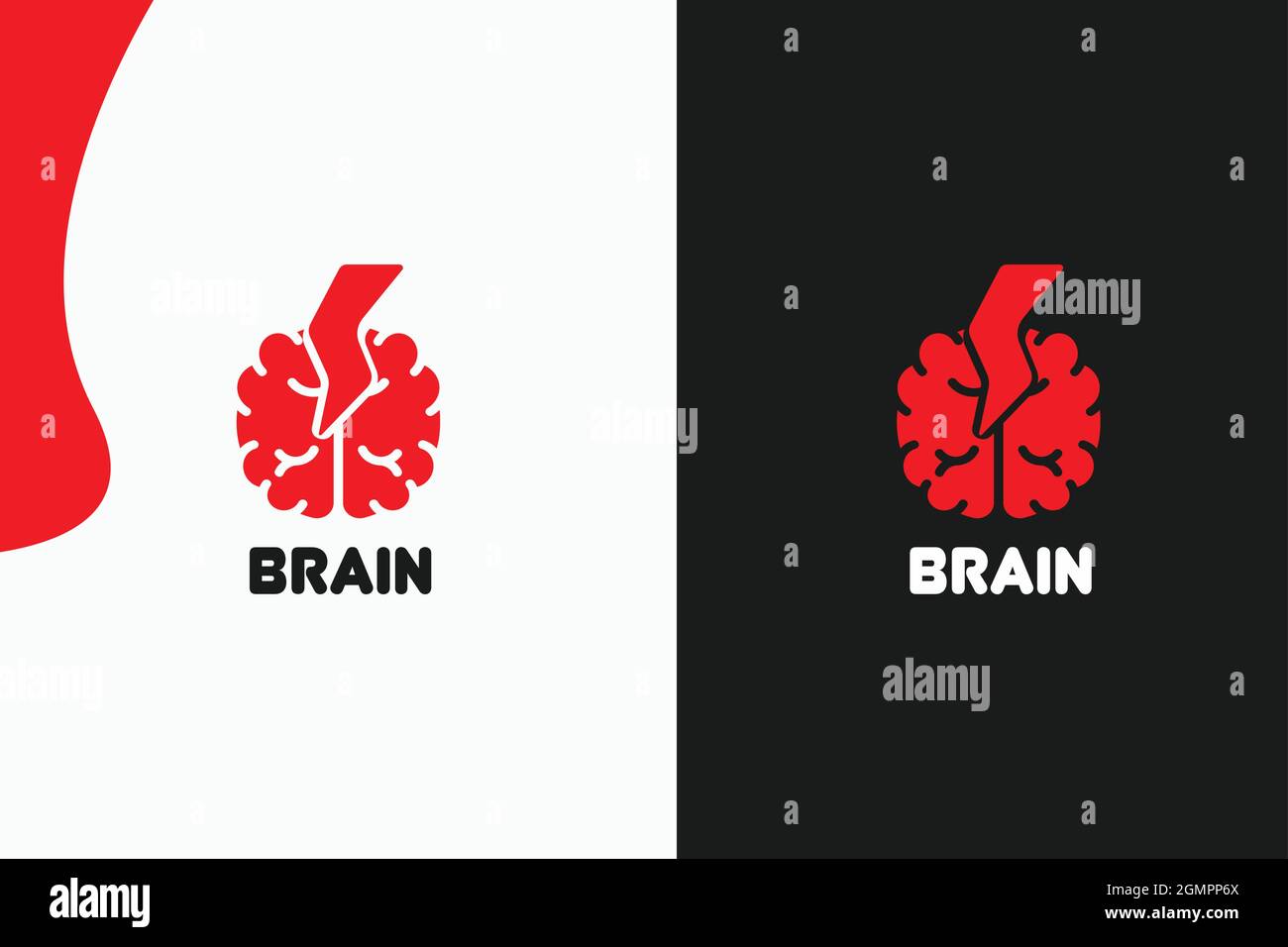 Modern Brain avec logo de boulon et logo d'illustration de vecteur Illustration de Vecteur